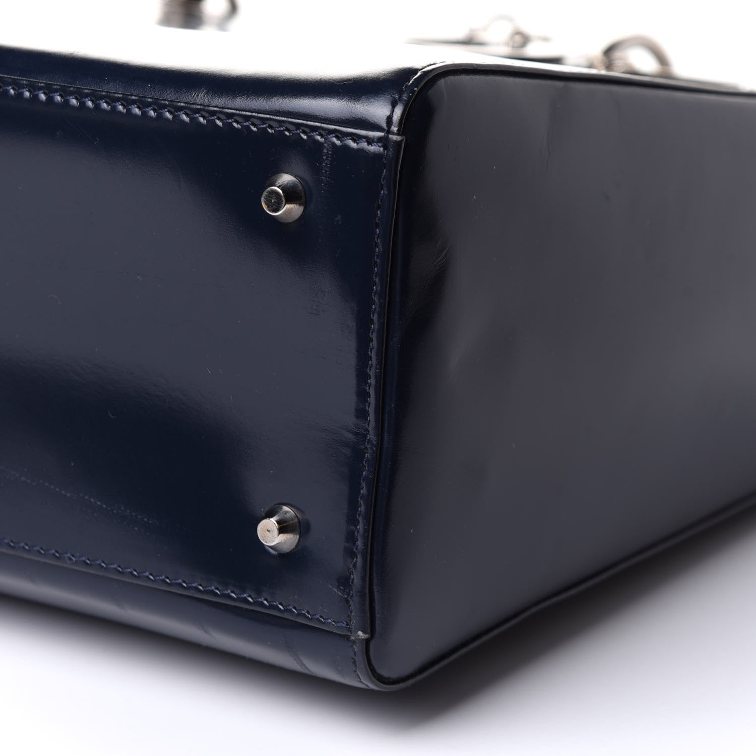 Christian Dior Glazed Calfskin Large Lady Dior Dark Blue 11 of 14