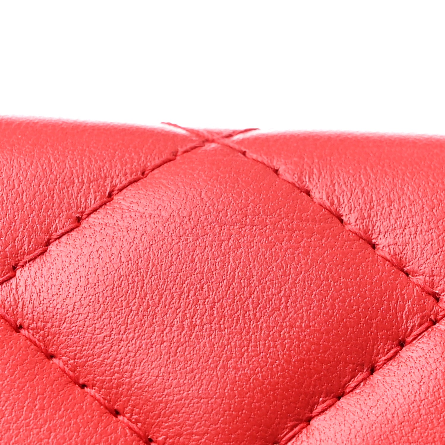 Chanel Lambskin Quilted Card Holder Wallet Red 13 of 14