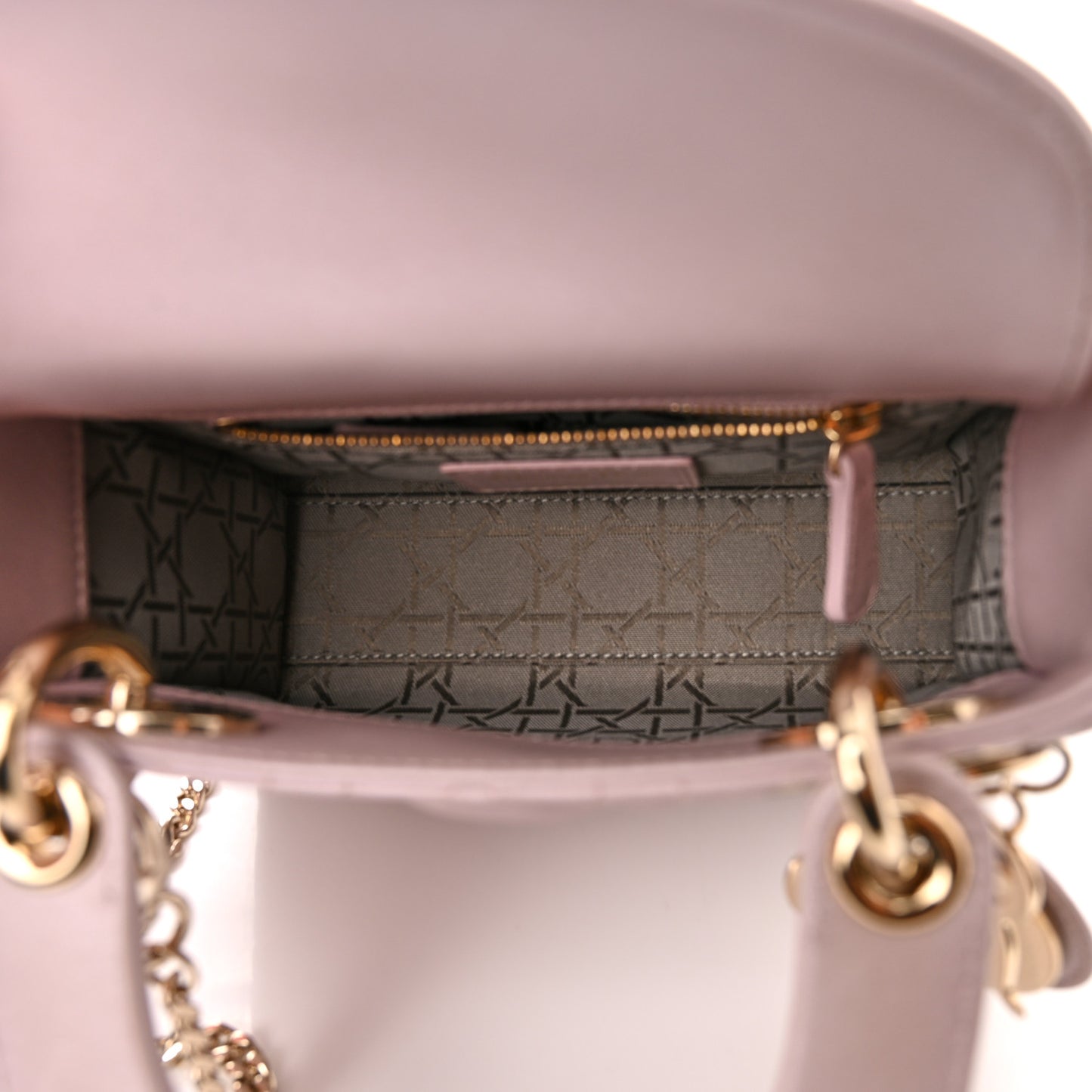Lambskin Cannage Mini Lady Dior Rose Clair