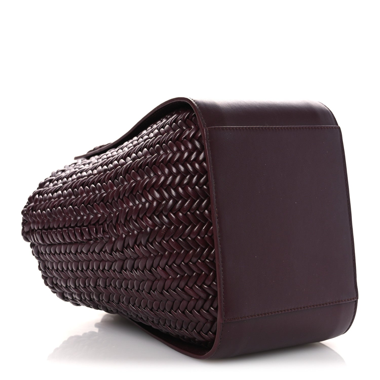 Loewe Calfskin Woven Compact Hammock Shoulder Bag Dark Burgundy 4 of 10