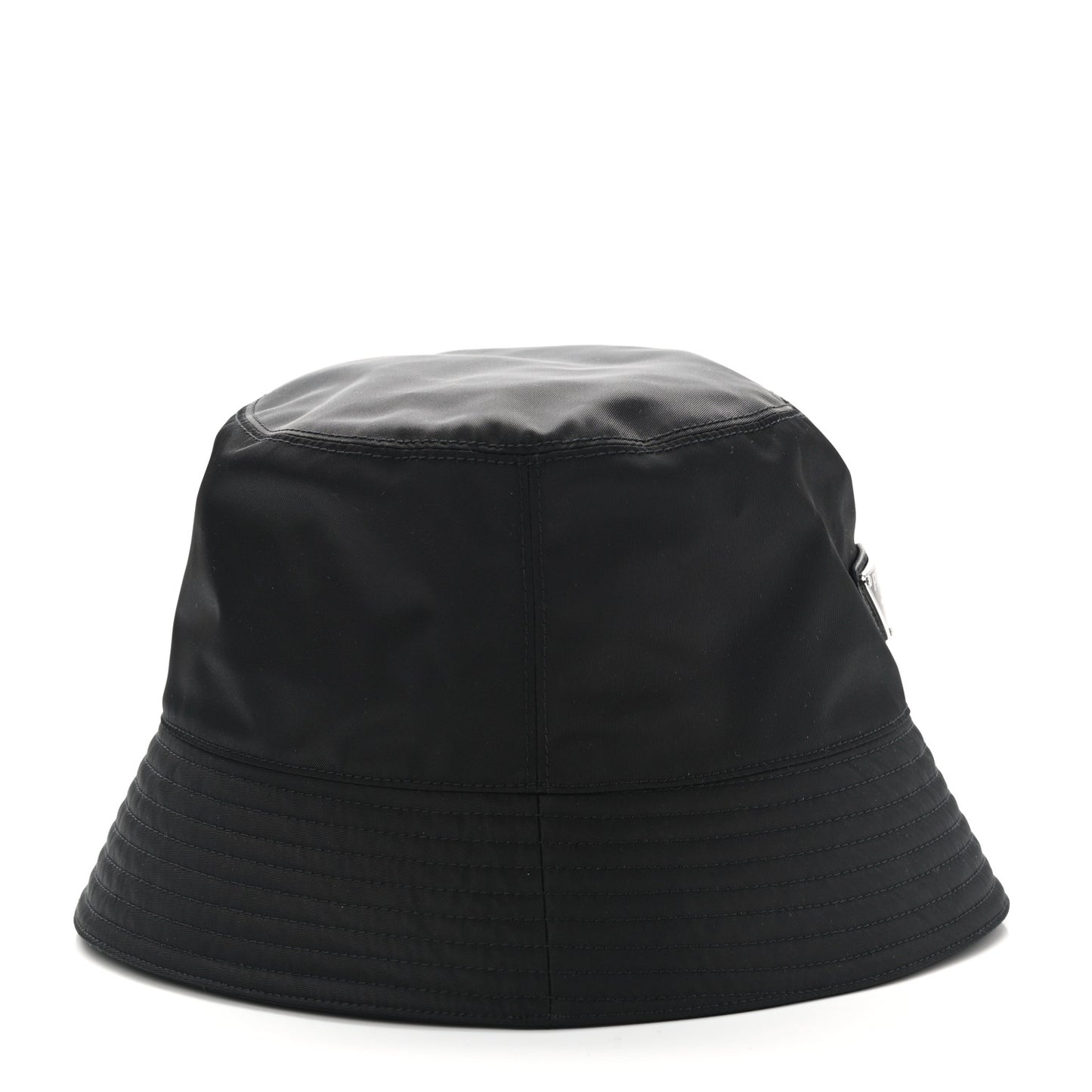 Re-Nylon Metal Triangle Logo Womens Bucket Hat L Black