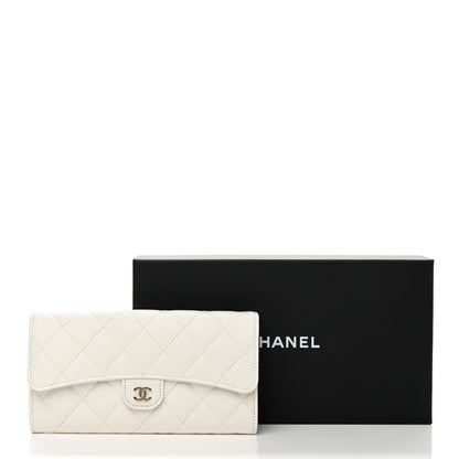 Chanel Caviar Quilted Large Flap Wallet White 9 of 9