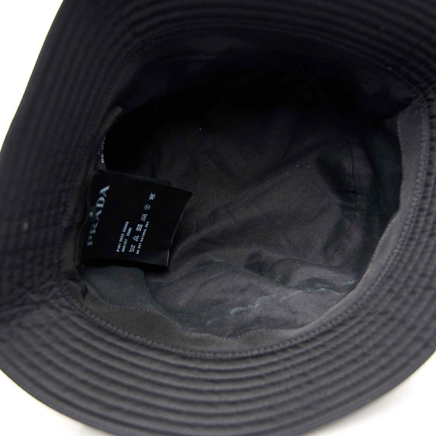 Prada Re-Nylon Metal Triangle Logo Womens Bucket Hat S Black 8 of 11