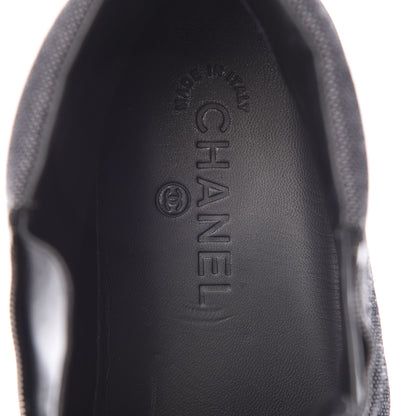 Chanel Toile Suede Calfskin CC High Top Sneakers 40 Dark Grey 10 of 11