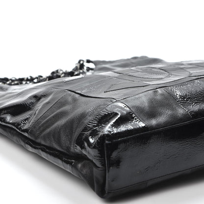 Chanel Patent Calfskin Patchwork Brooklyn Tote Black 5 of 9