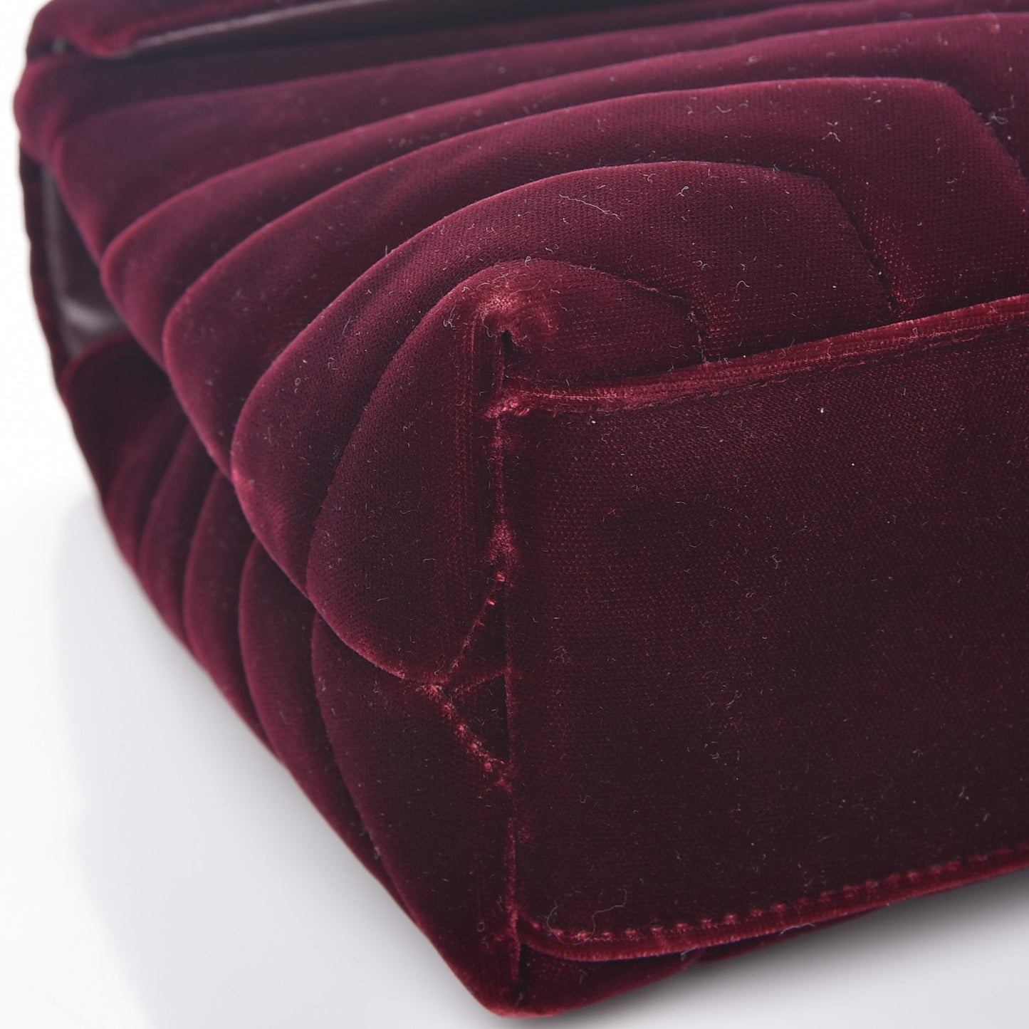 Velvet Y Quilted Monogram Small Loulou Chain Satchel Burgundy