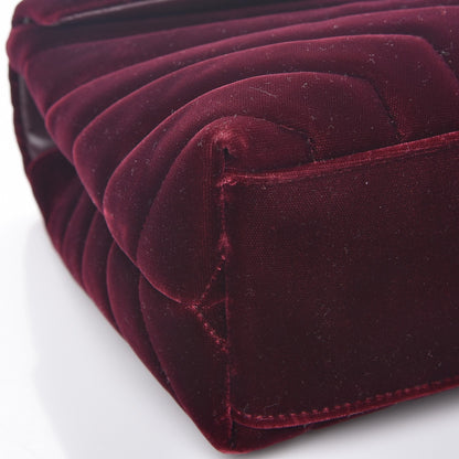 Saint Laurent Velvet Y Quilted Monogram Small Loulou Chain Satchel Burgundy 8 of 12