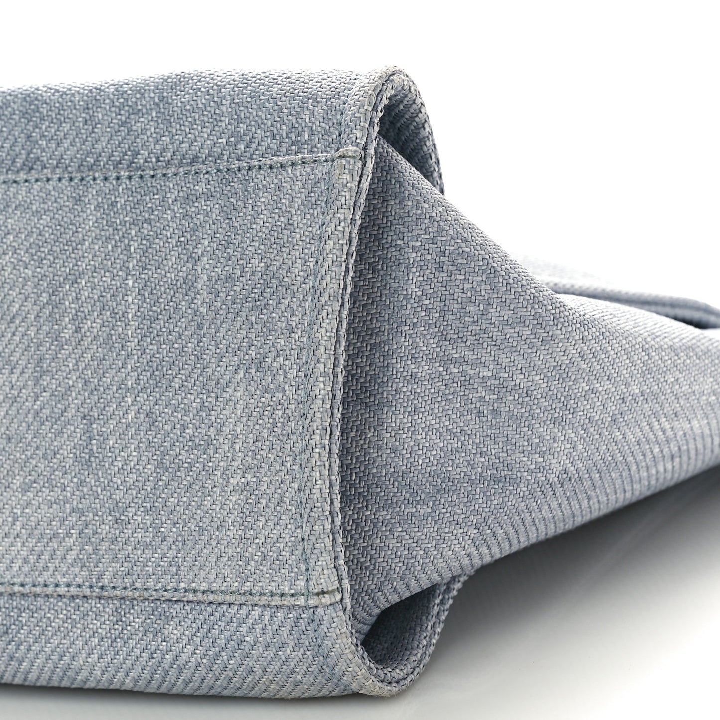 Woven Straw Raffia Medium Deauville Tote Light Blue