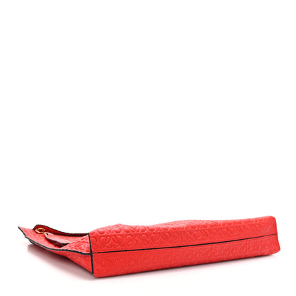 Loewe Calfskin Embossed Repeat T Pouch Red 4 of 8