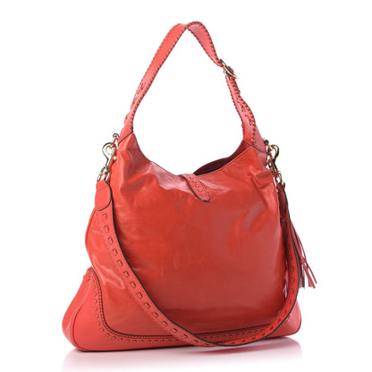 Gucci Calfskin Large New Jackie Hobo Red 3 of 9