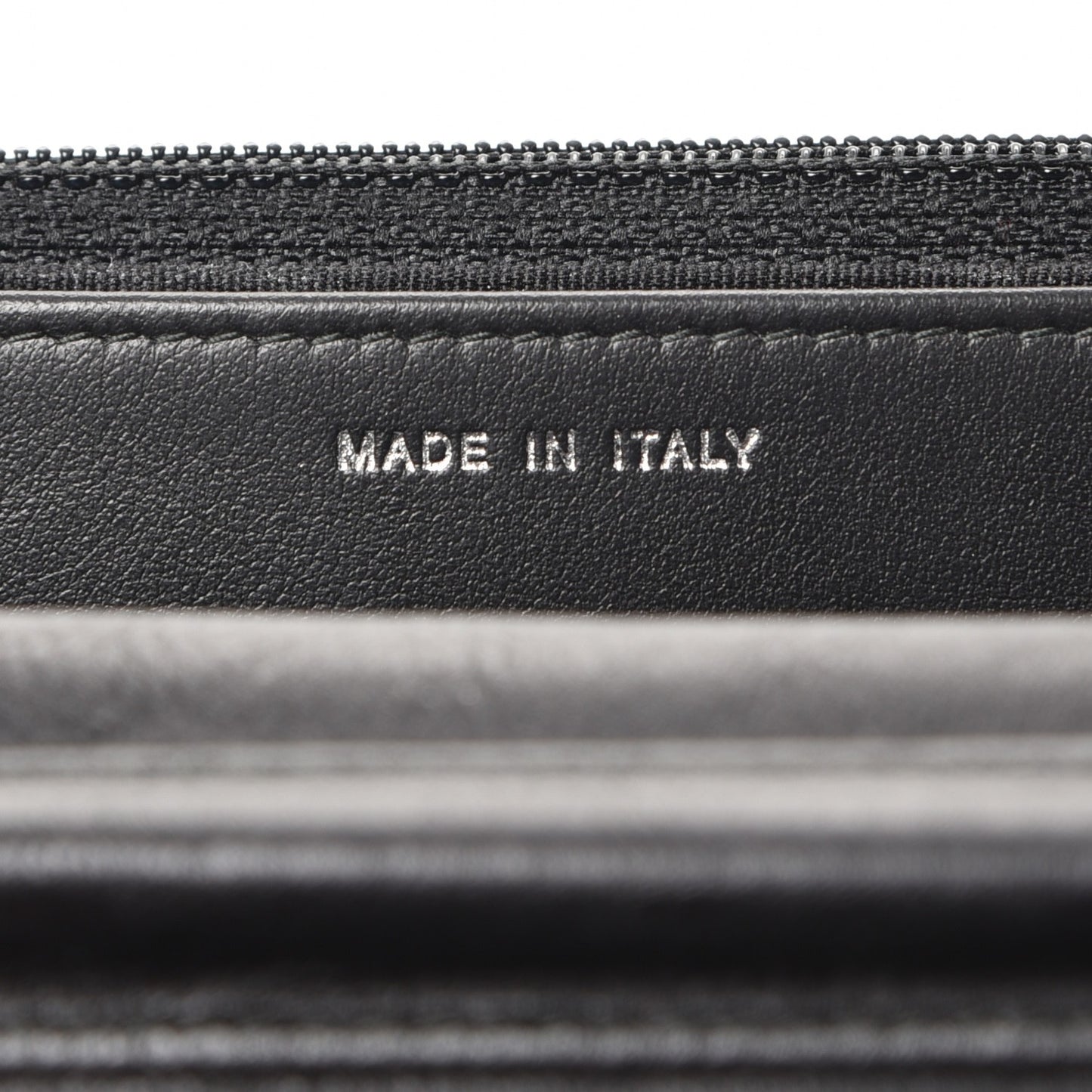 Crumpled Calfskin Quilted Wallet On Chain WOC So Black