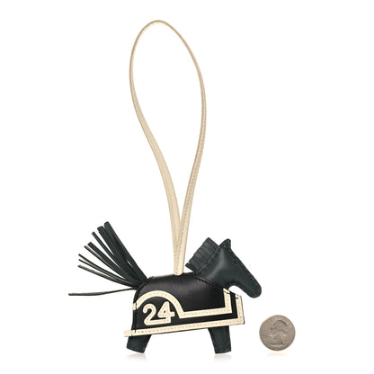 Hermes Milo Lambskin Grigri Rodeo Robeo 24 Bag Charm PM Vert Mangrove Black Craie 2 of 5