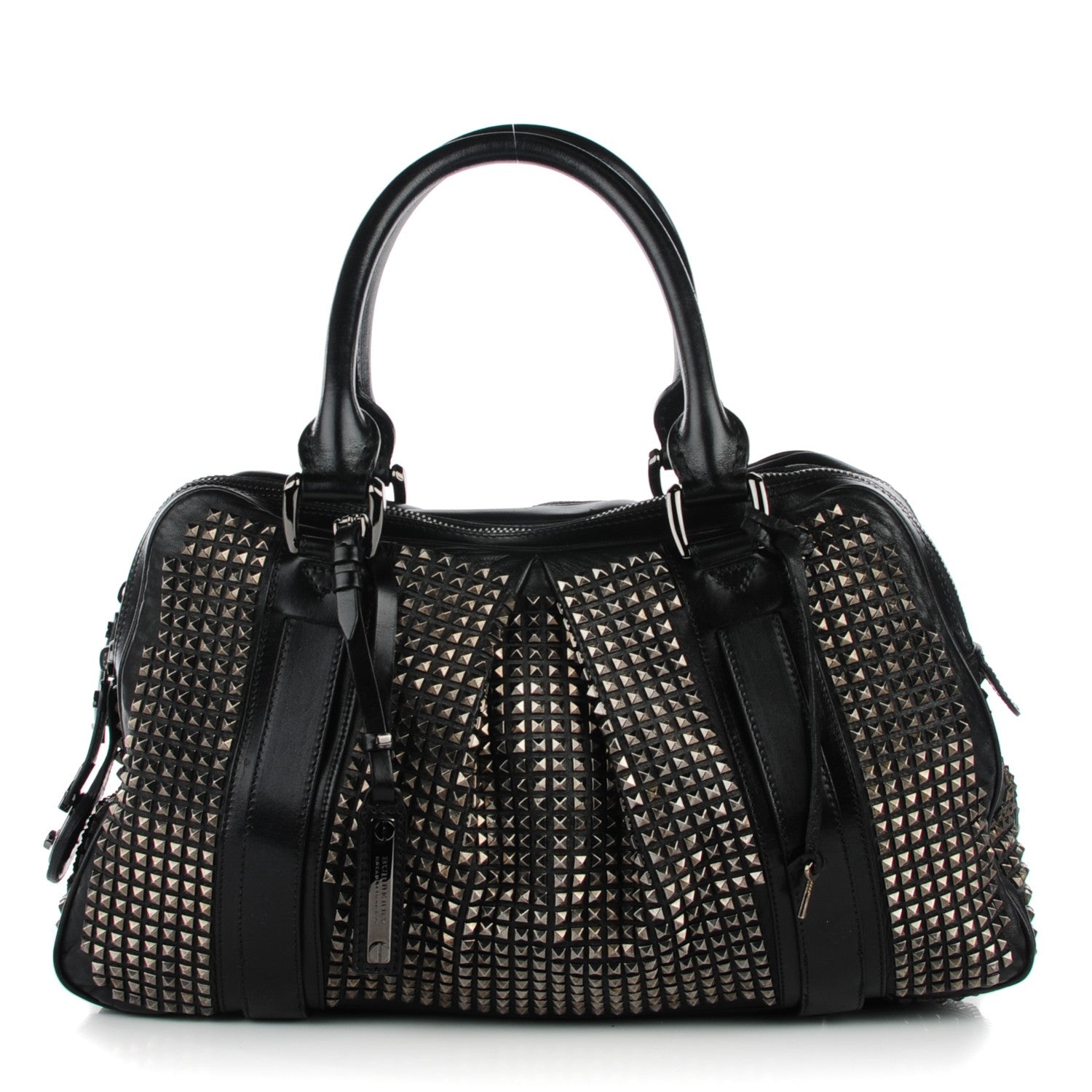 Burberry Prorsum Calfskin Studded Knight Satchel Black 1 of 8