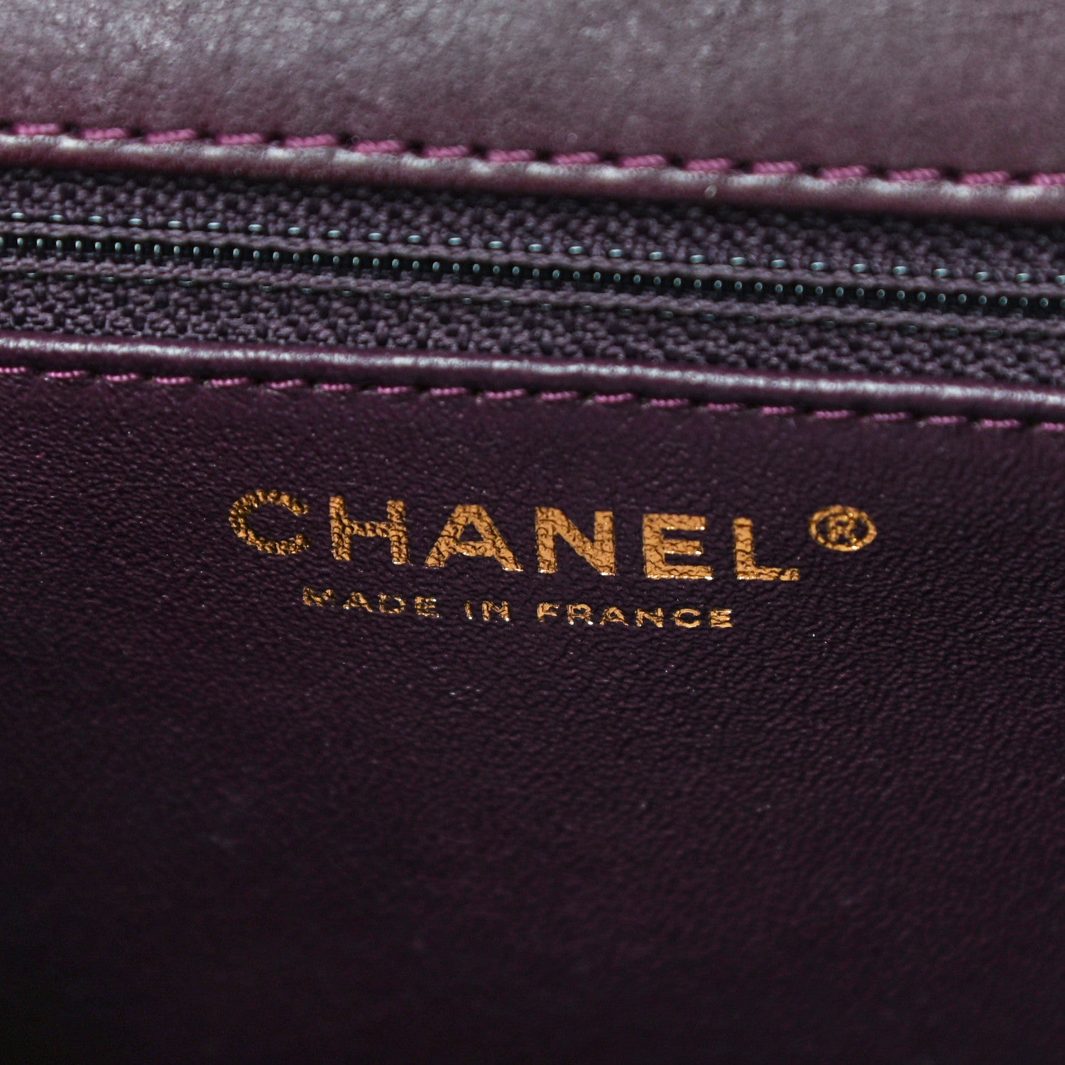 Chanel Lambskin Cross Stitch Small Coco Handle Flap Burgundy 6 of 14