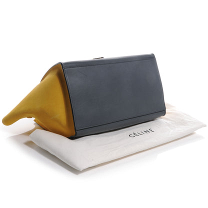 Celine Calfskin and Suede Small Tri-Color Trapeze Yellow 4 of 9