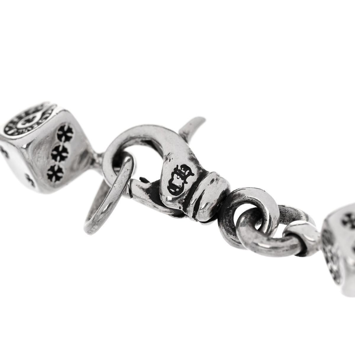 Sterling Silver Dice Cross Ball Bracelet