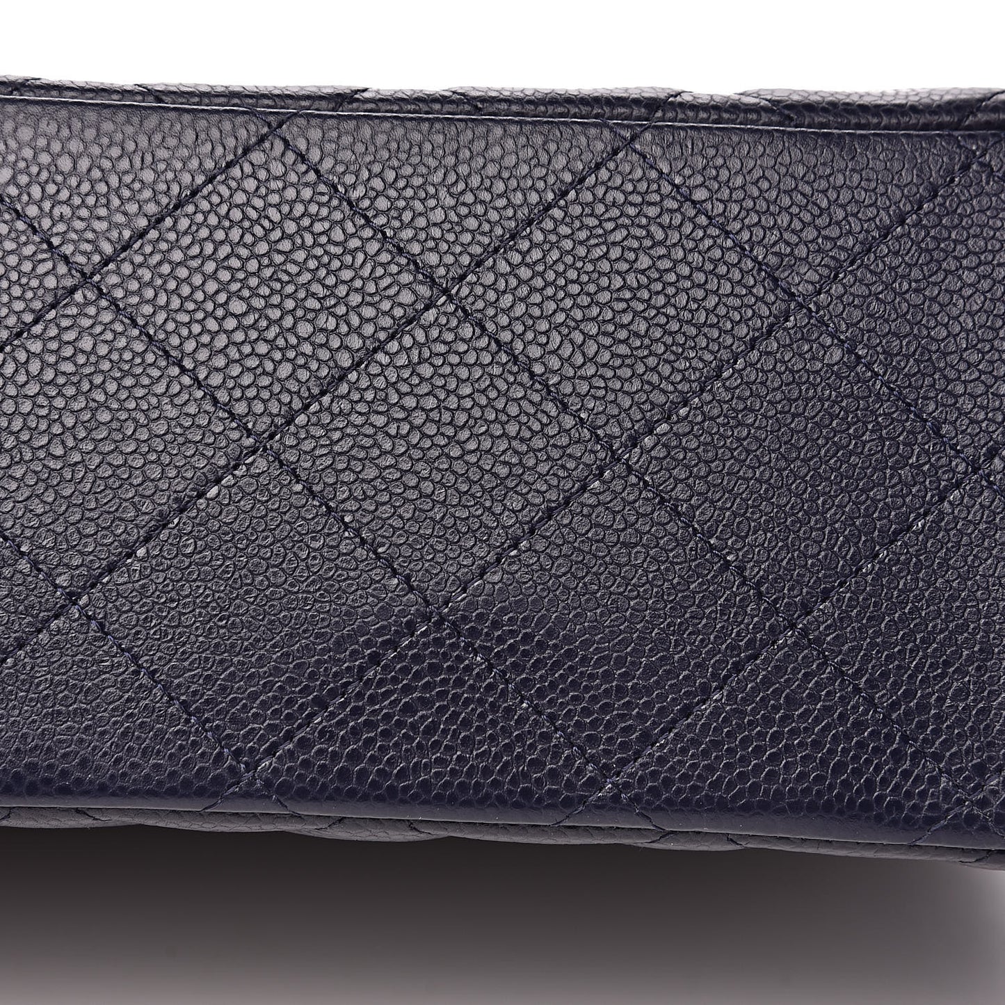 Caviar Quilted Maxi Double Flap Navy Blue