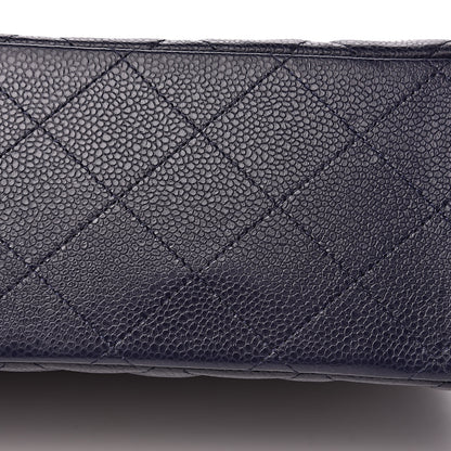 Chanel Caviar Quilted Maxi Double Flap Navy Blue 9 of 19