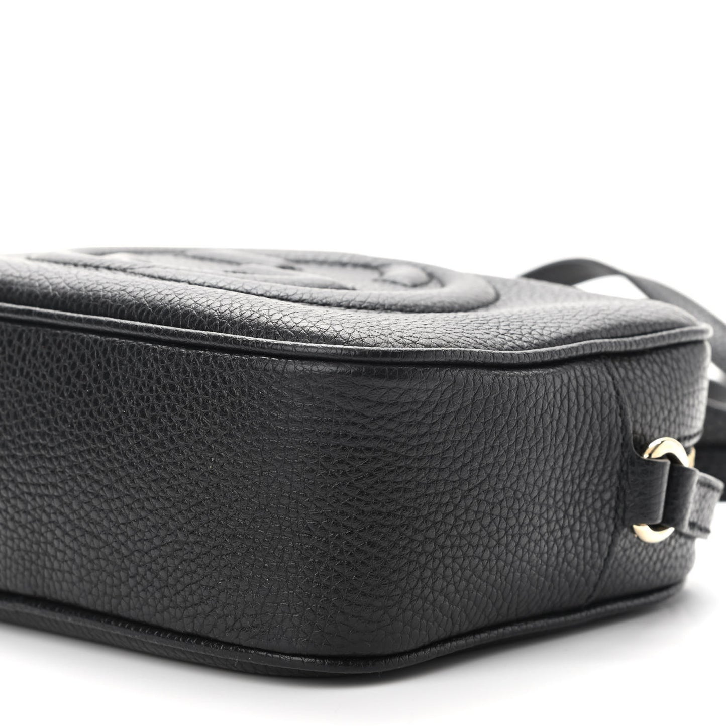 Pebbled Calfskin Small Soho Disco Bag Black