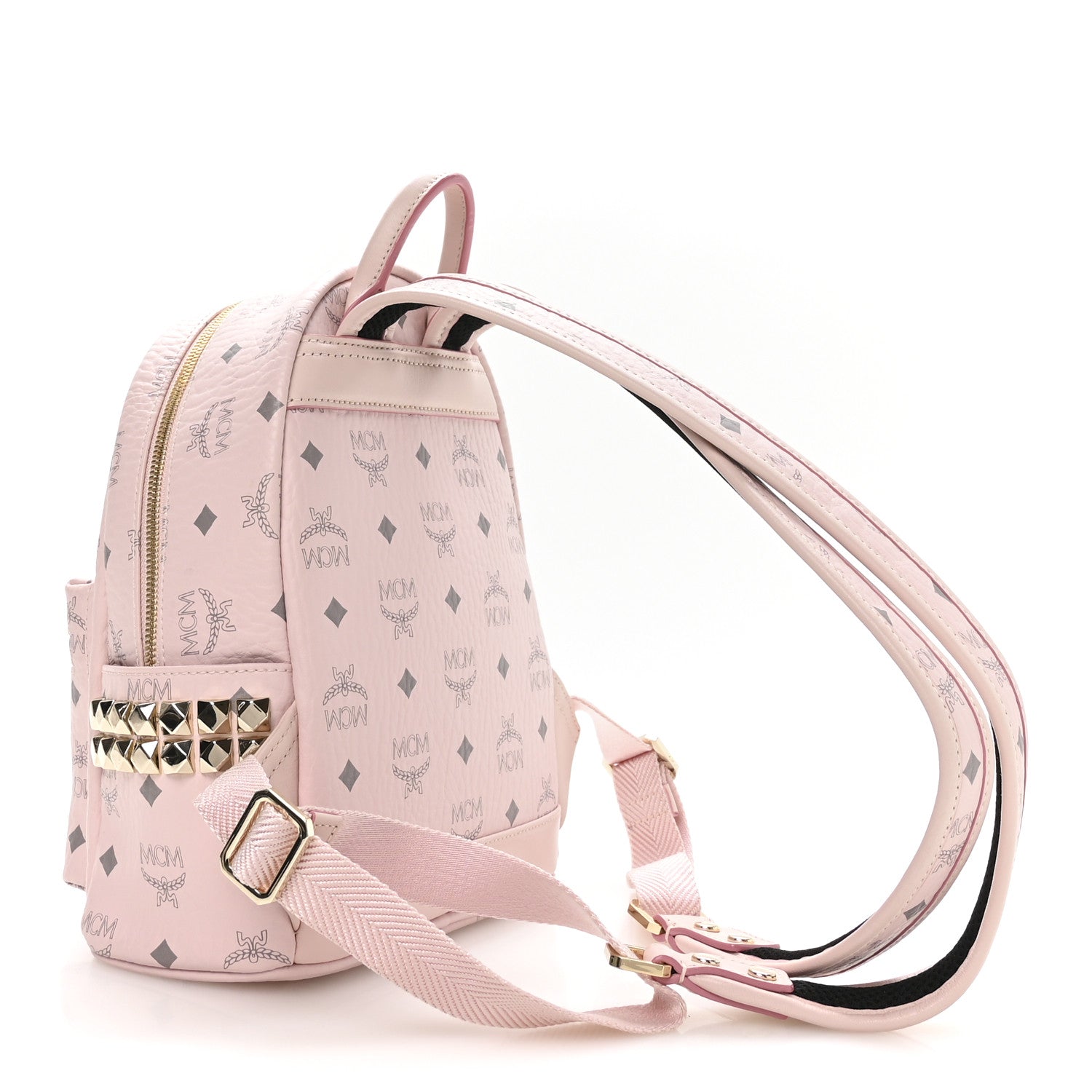 MCM Visetos Outline Stud Mini Stark Backpack Soft Pink 3 of 11