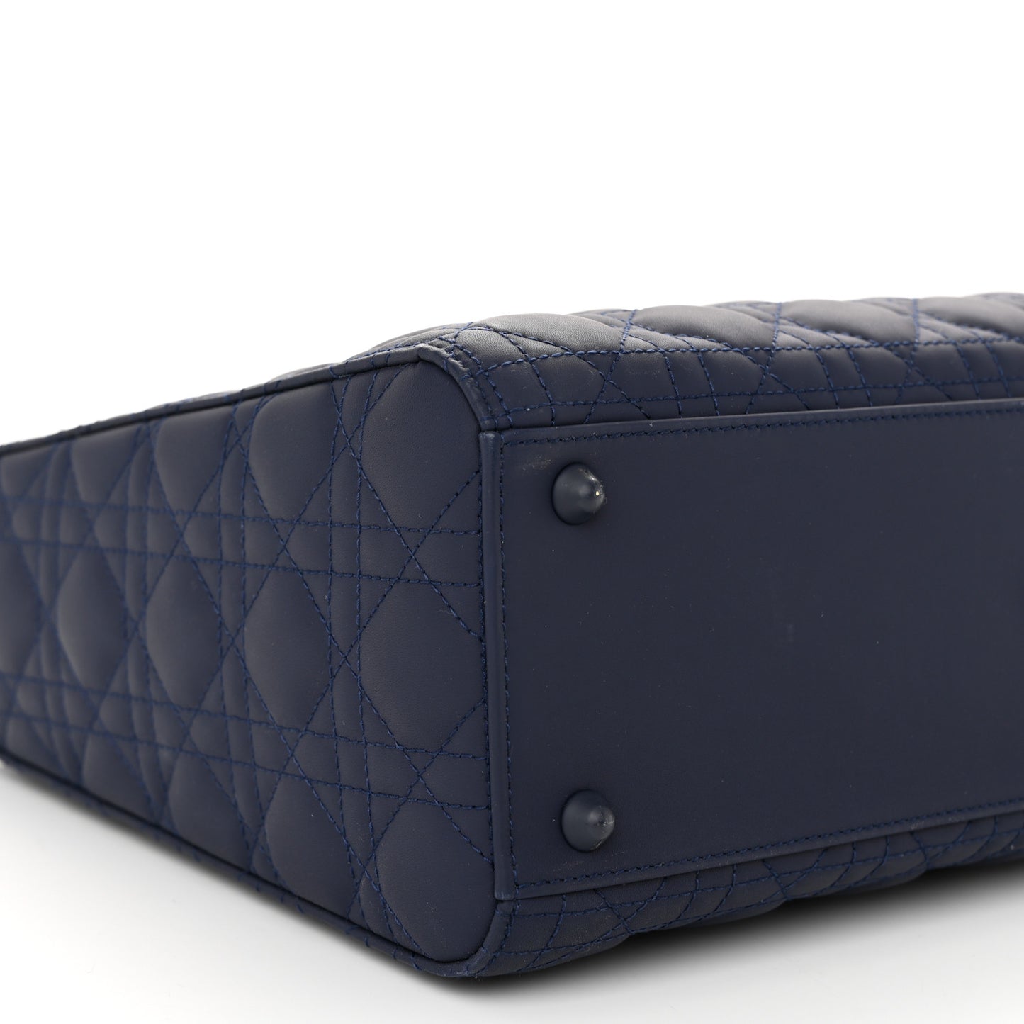 Ultra Matte Calfskin Cannage Large Lady Dior Blue