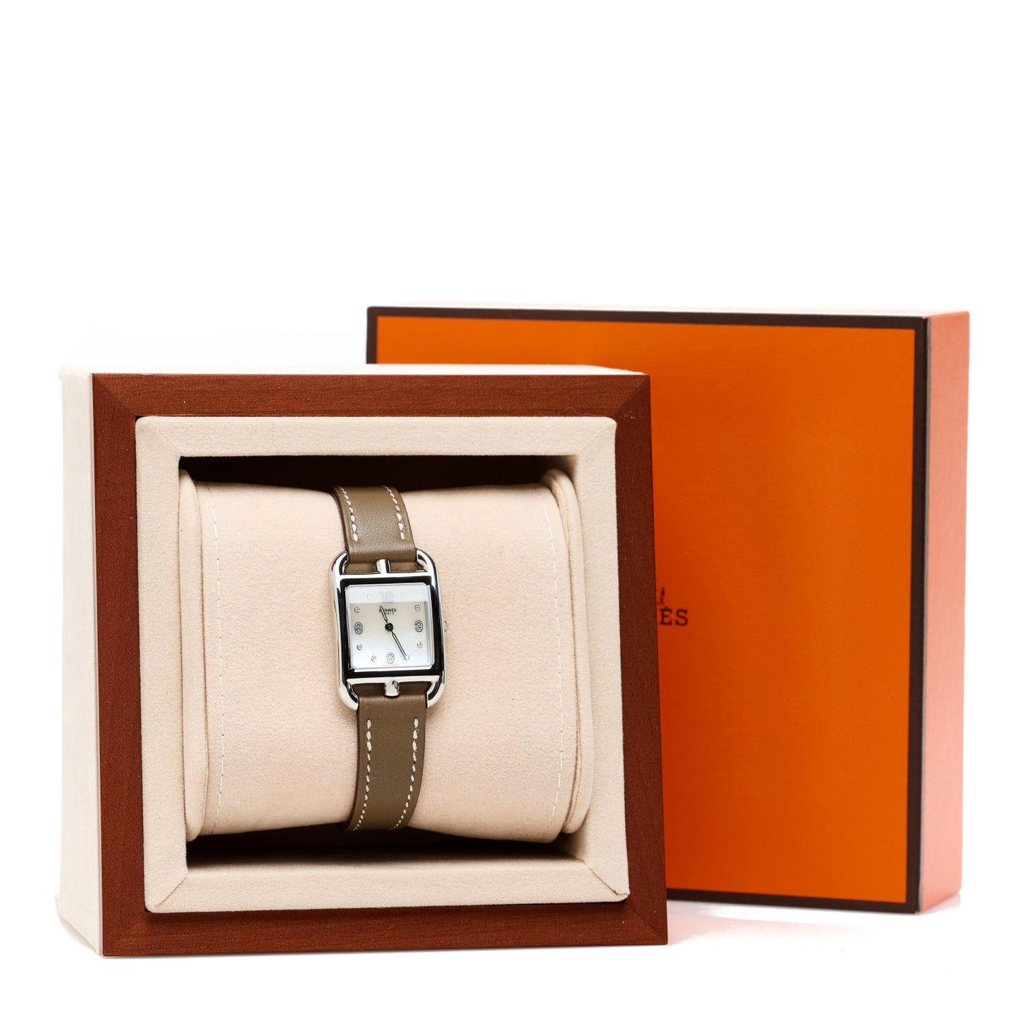 Stainless Steel Swift Diamond Mother of Pearl 23mm Cape Cod Quartz Watch Etoupe