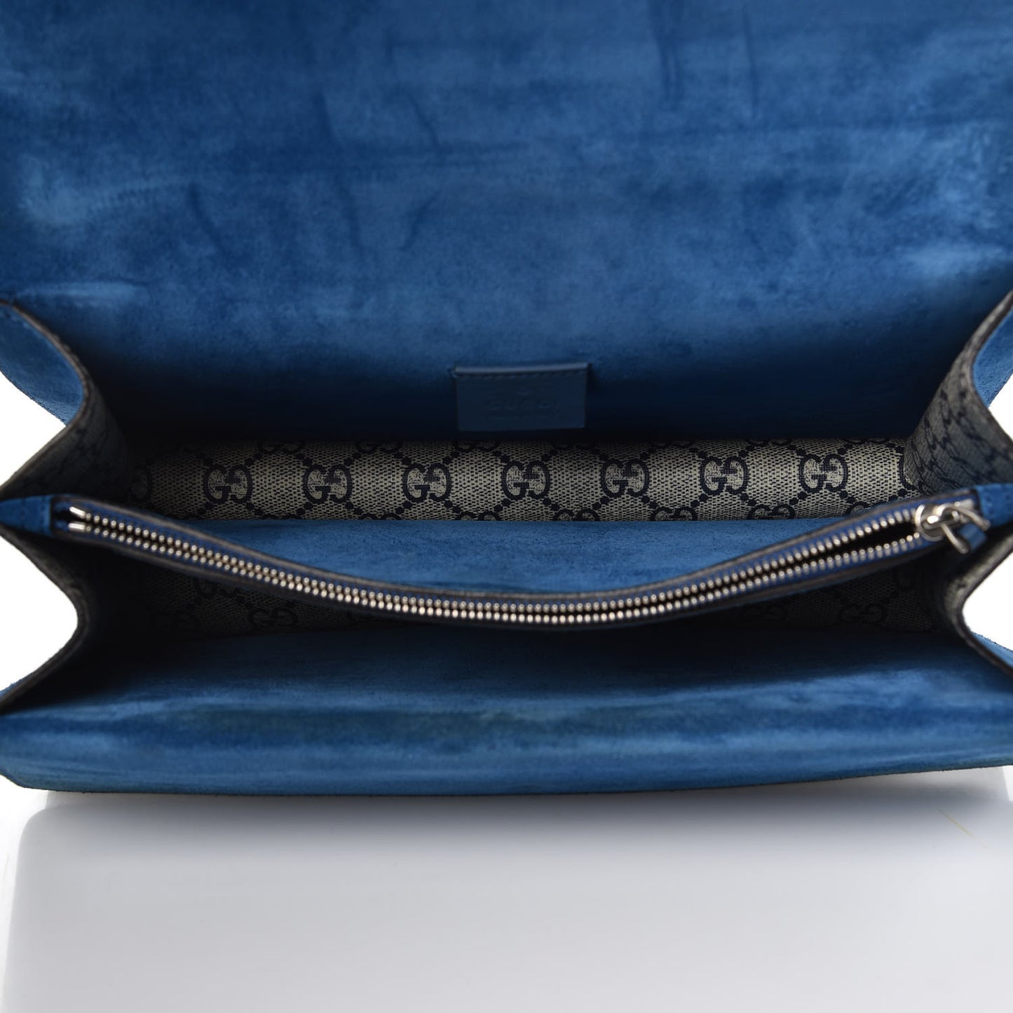 GG Supreme Monogram Blooms Small Dionysus Shoulder Bag Beige Navy Vintage Blue