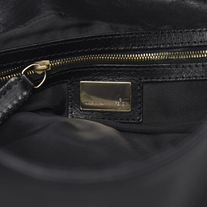 Fendi Lambskin Studded Large Chef Shoulder Bag Black 6 of 12