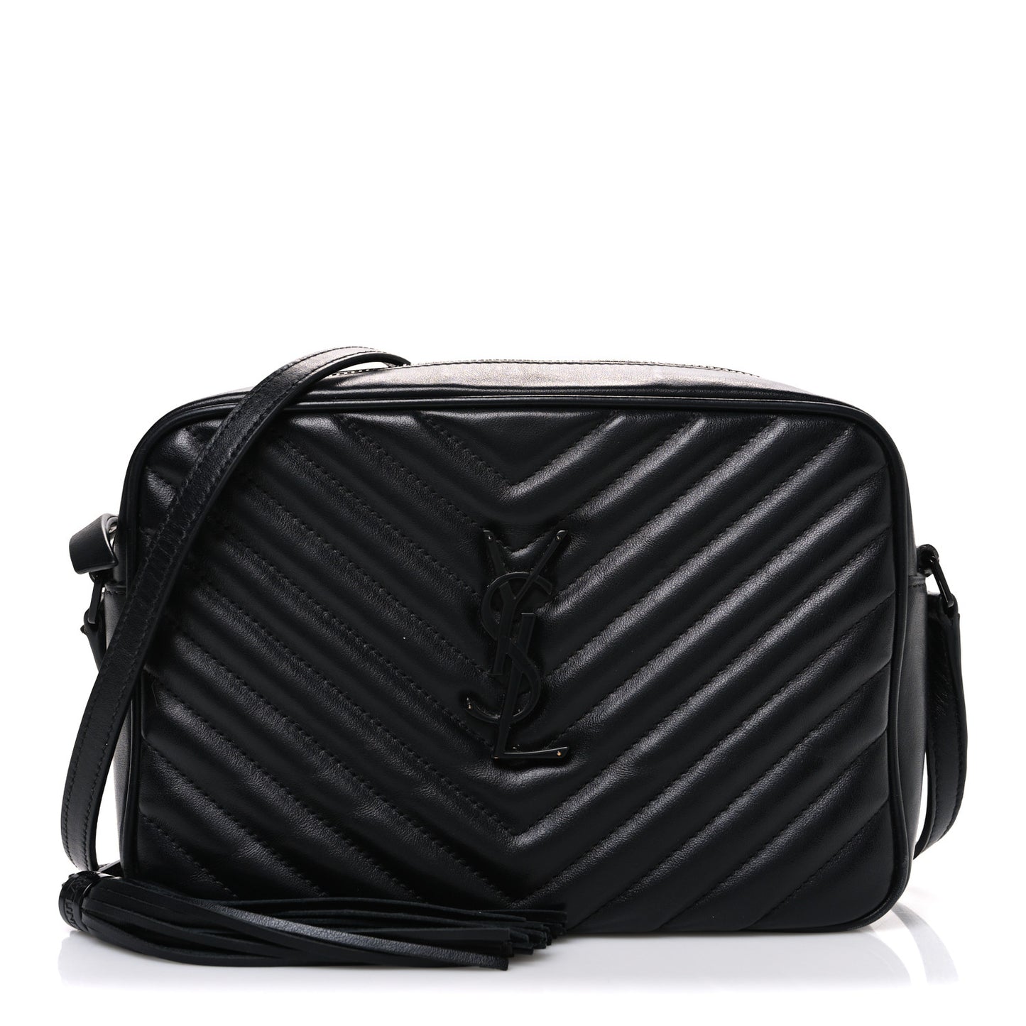 Calfskin Matelasse Monogram Monochrome Lou Camera Bag Black