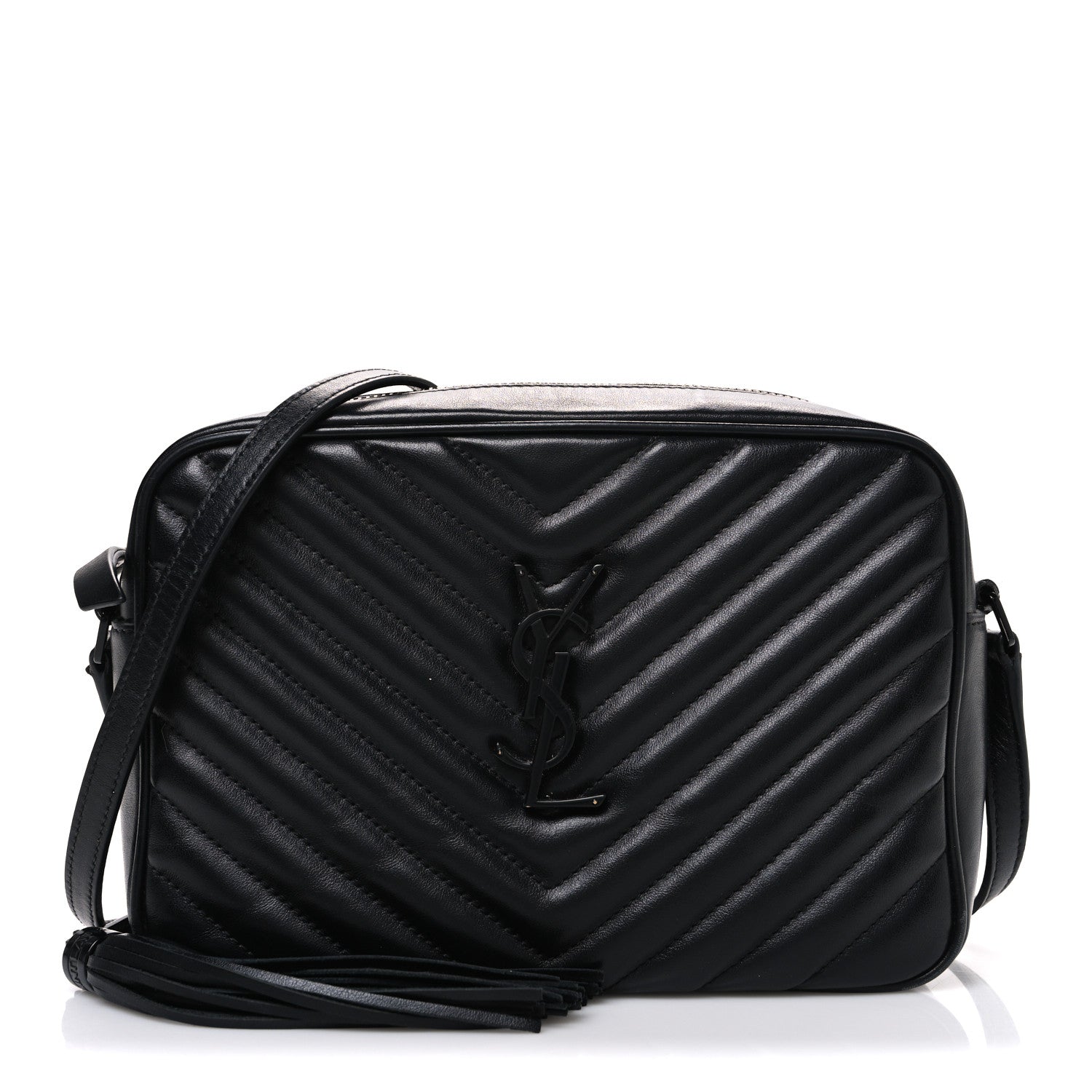 Saint Laurent Calfskin Matelasse Monogram Monochrome Lou Camera Bag Black 1 of 13