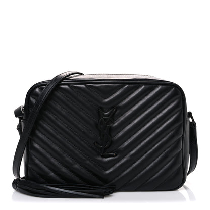 Saint Laurent Calfskin Matelasse Monogram Monochrome Lou Camera Bag Black 1 of 13
