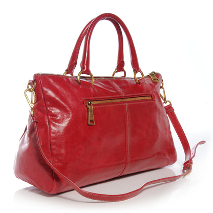 Prada Vitello Shine Shopping Satchel Rosso 3 of 7