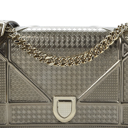 Christian Dior Metallic Patent Micro-Cannage Medium Diorama Flap Bag Gold 8 of 8