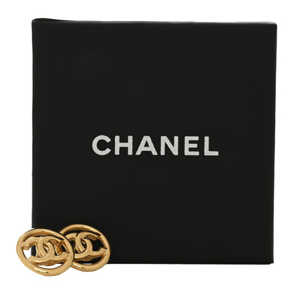 Chanel Metal CC Round Earrings Gold 5 of 5
