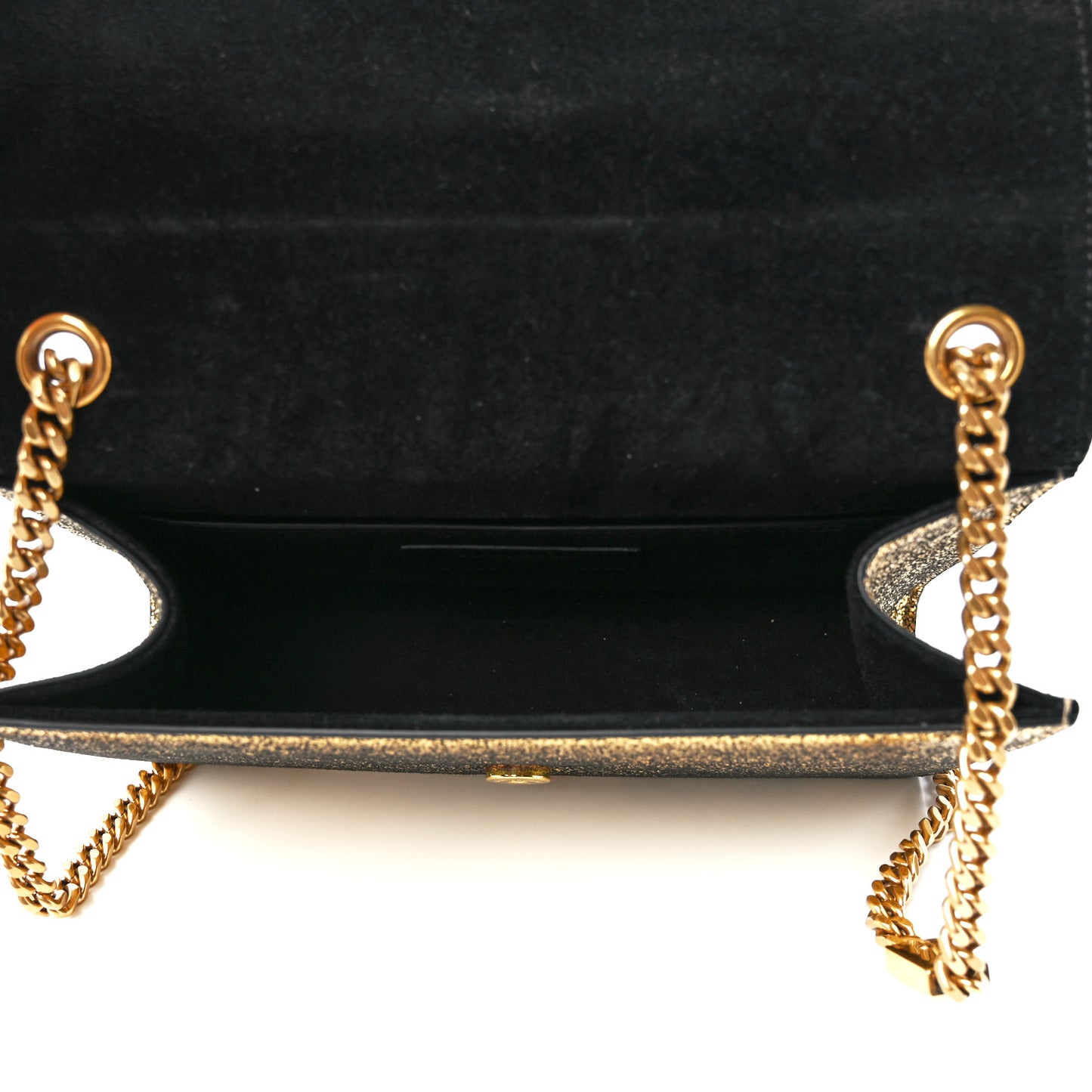 Metallic Calfskin Small Classic Monogram Kate Satchel Oro