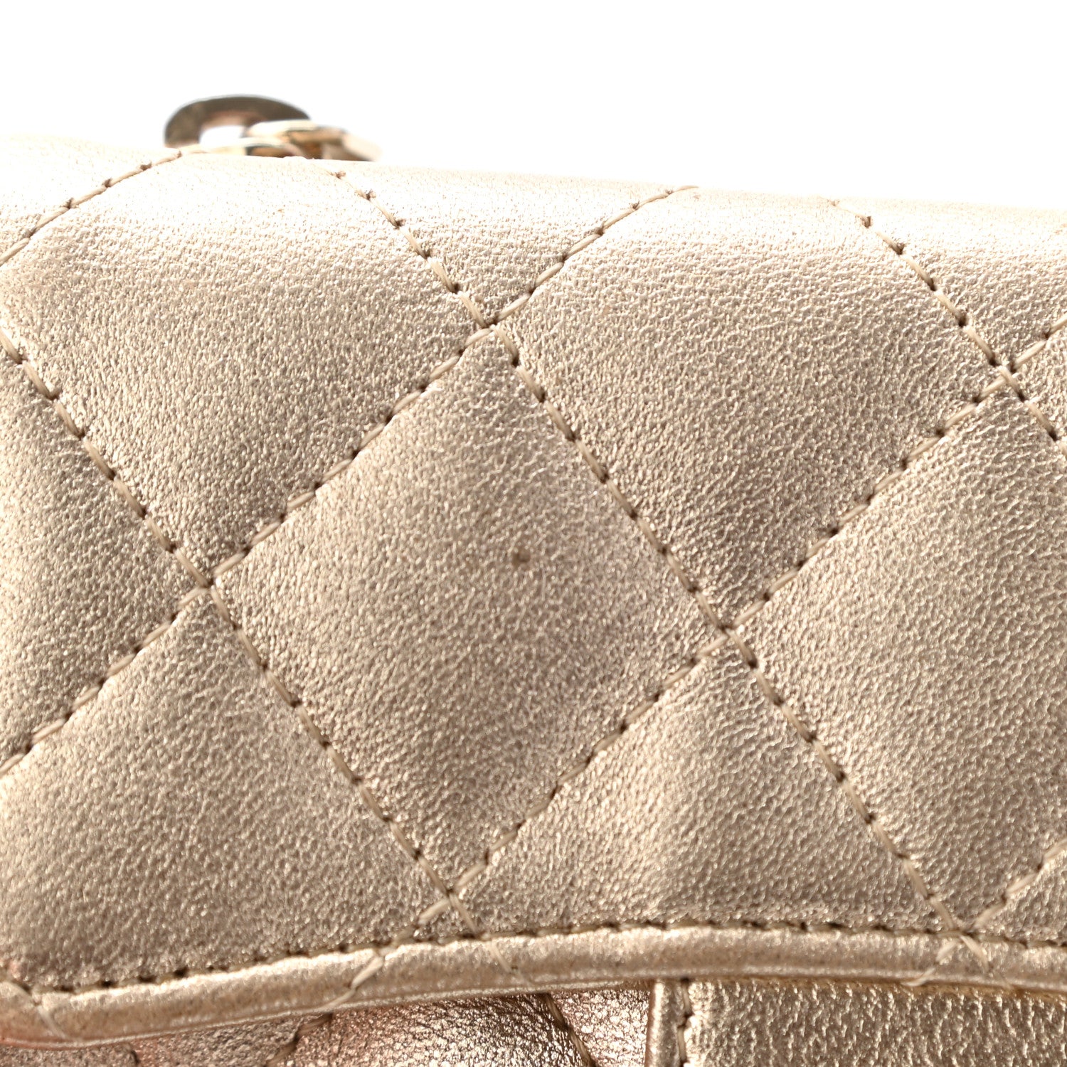 Chanel Metallic Lambskin Quilted Flap Card Holder Wallet Gold 11 of 17