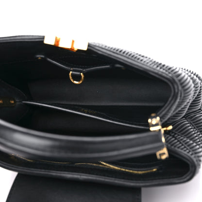 Louis Vuitton Calfskin Pleated Capucines BB Black 5 of 12