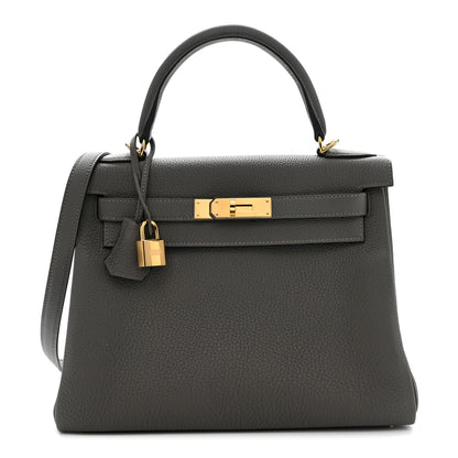 Hermes Togo Kelly Retourne 28 Gris Meyer 1 of 11