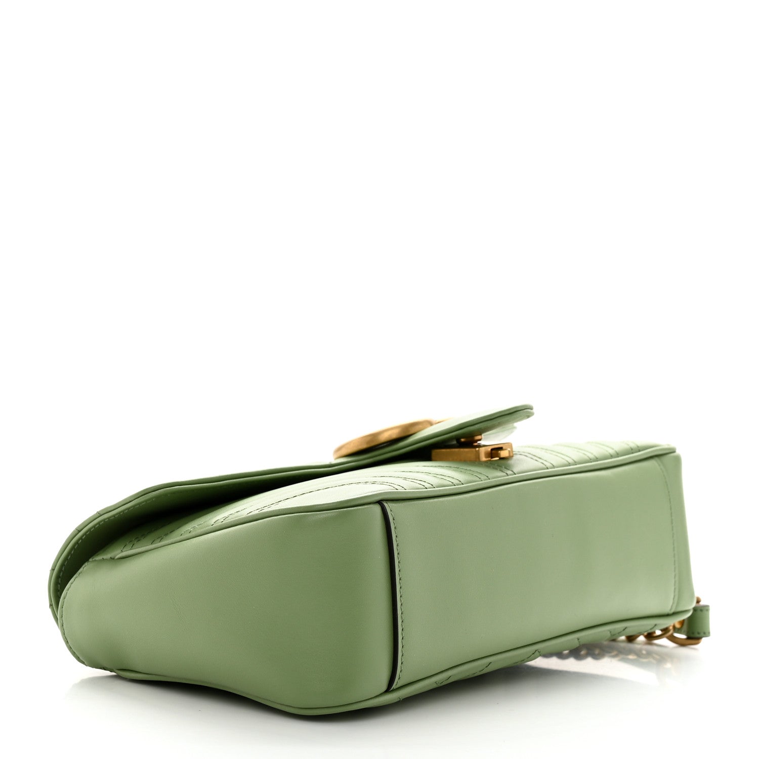 Gucci Calfskin Matelasse Small GG Marmont Shoulder Bag Salamander Green 4 of 10