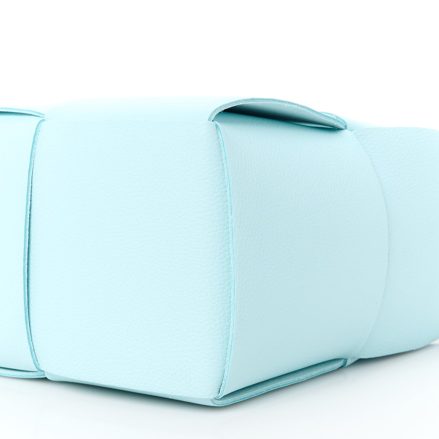 Grained Calfskin Intrecciato Small Arco Tote Pale Blue
