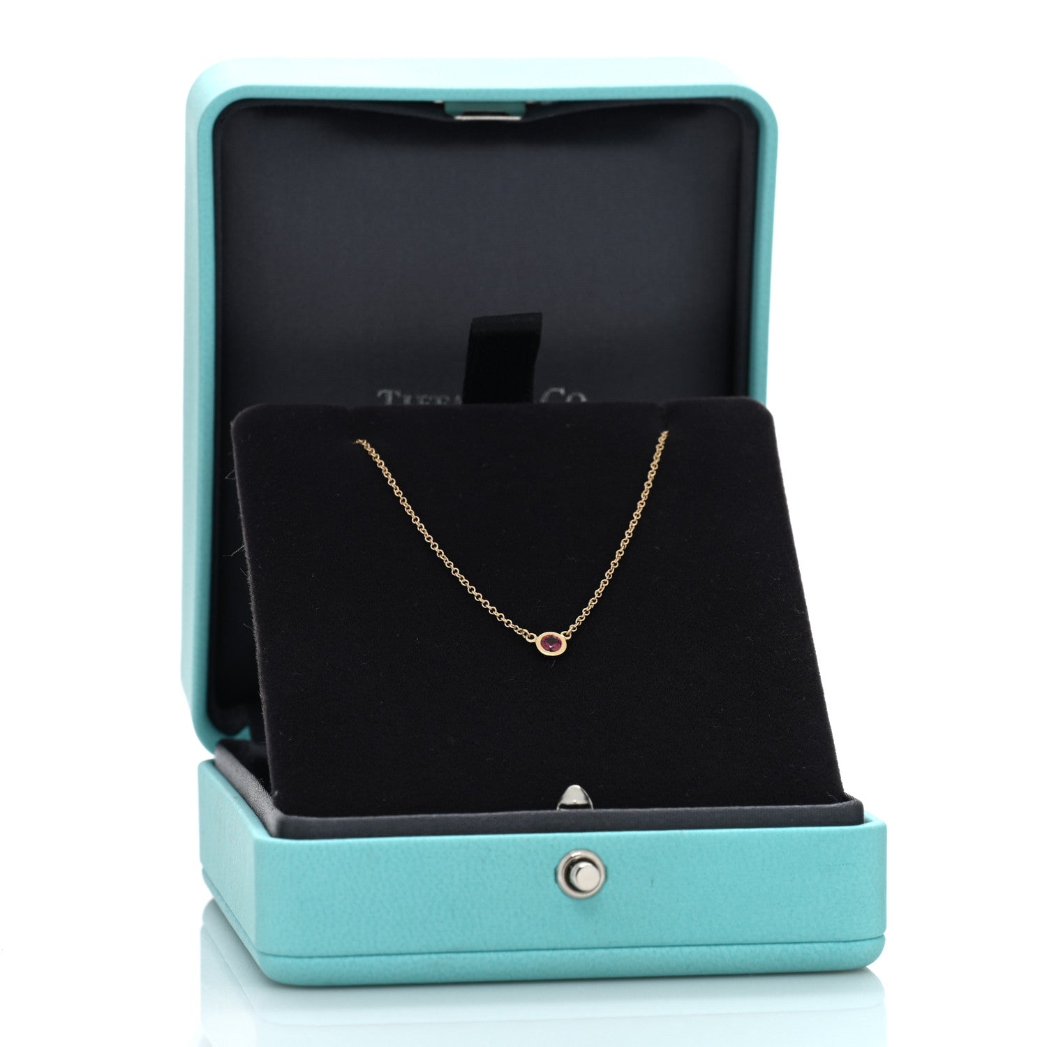 Tiffany 18K Yellow Gold Ruby Elsa Peretti Color By The Yard Pendant Necklace 5 of 5