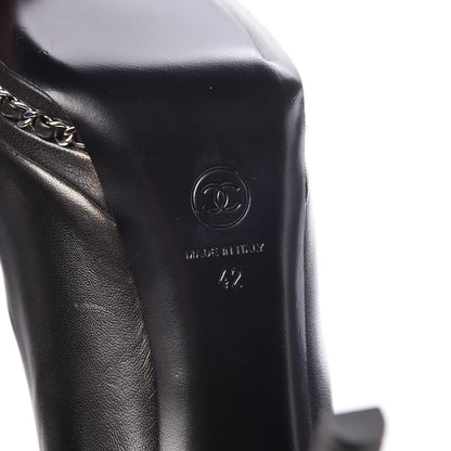Chanel Lambskin CC Cap Toe Platform Chain Pumps 42 Black 7 of 8