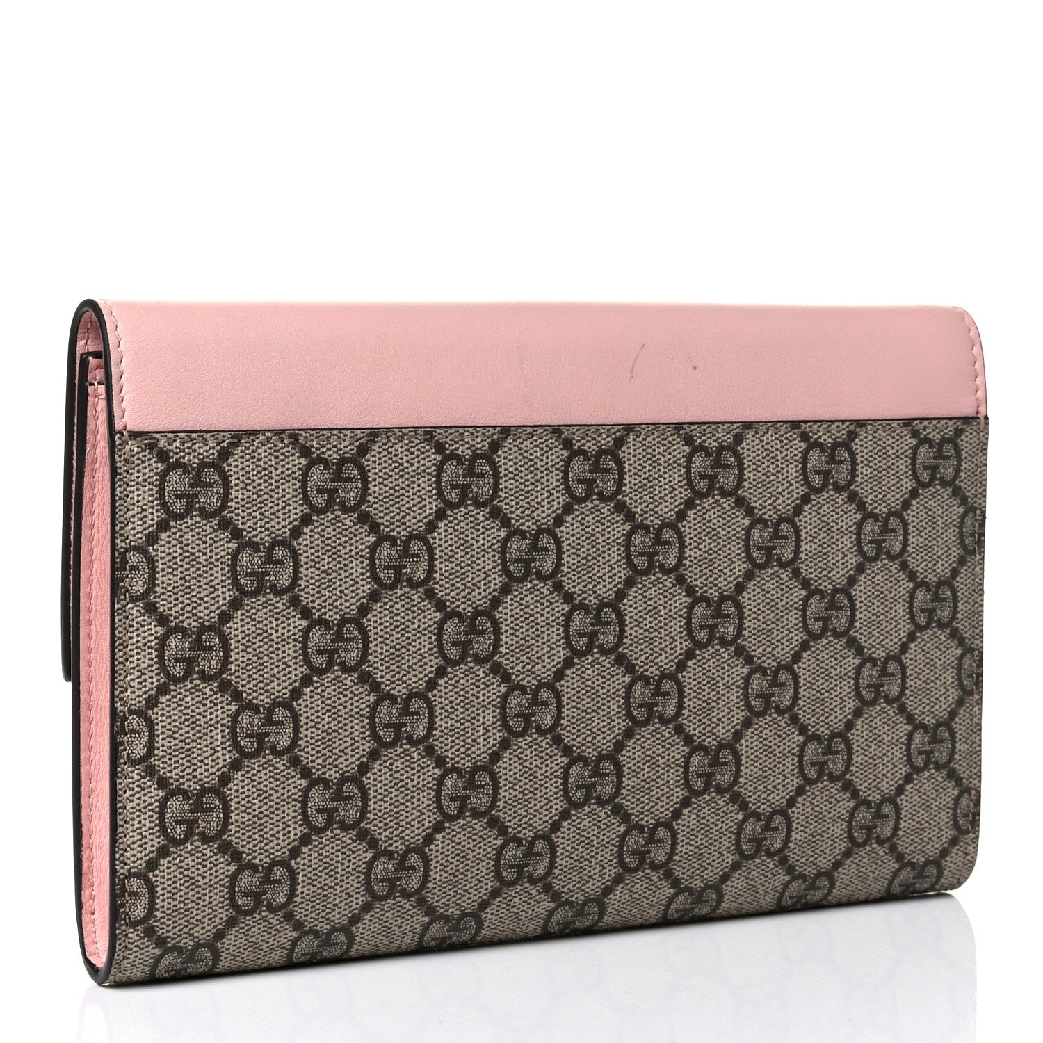 Gucci GG Supreme Monogram Calfskin Padlock Clutch Beige Perfect Pink 2 of 7