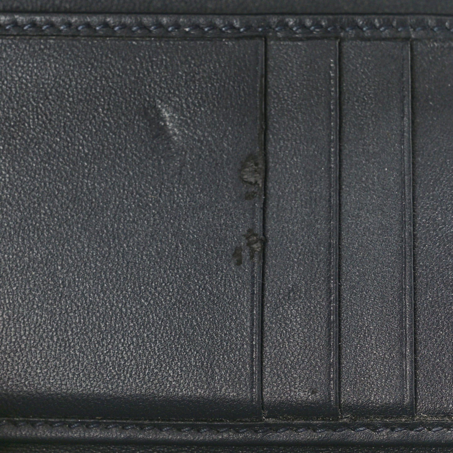 Metallic Patent Micro-Cannage Diorama Elancee Wallet Dark Blue