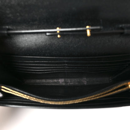 Saint Laurent Grain De Poudre Monogram Chain Wallet Black 5 of 8