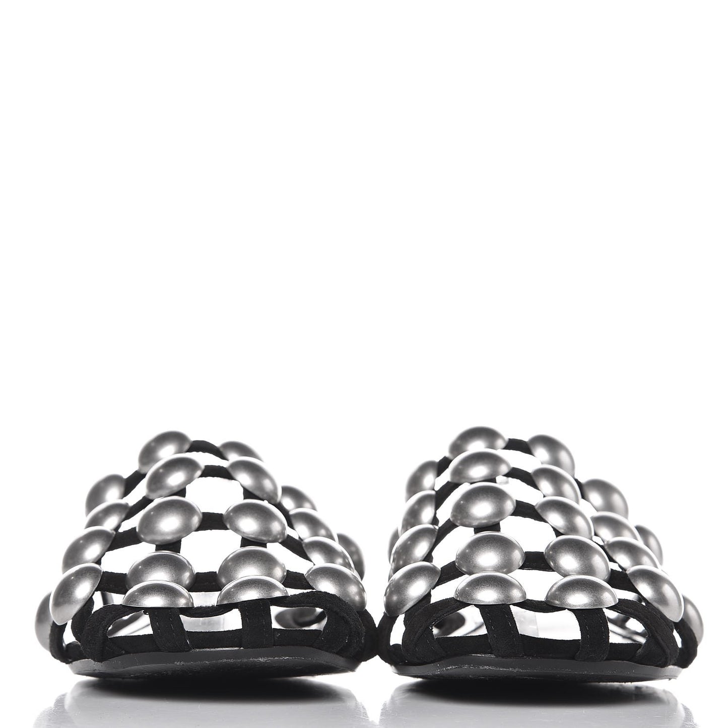 Suede Studded Amelia Slide Sandals 36 Black