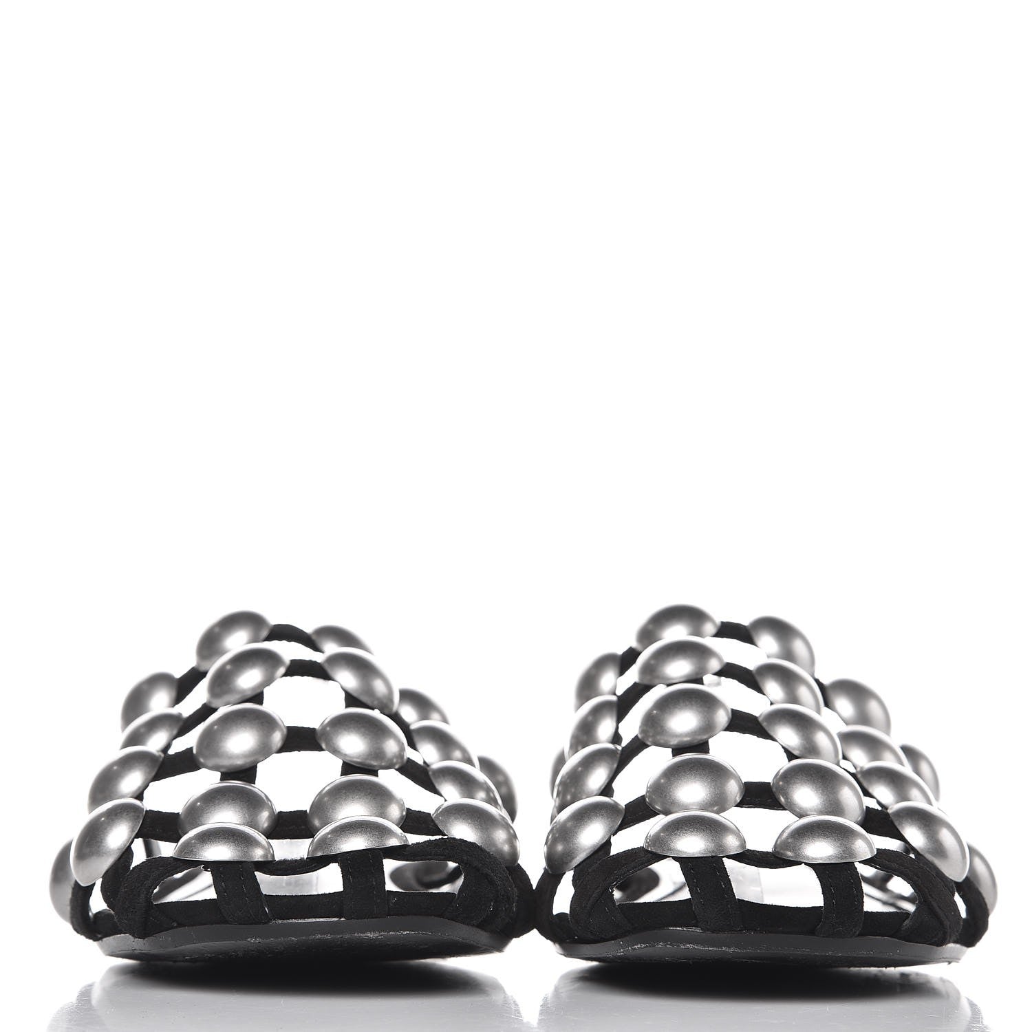 Alexander Wang Suede Studded Amelia Slide Sandals 36 Black 2 of 9