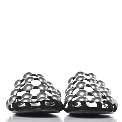 Alexander Wang Suede Studded Amelia Slide Sandals 36 Black 2 of 9