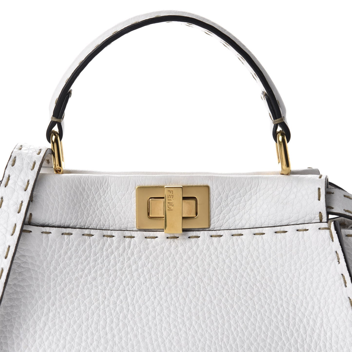 Cuoio Romano Selleria Mini Peekaboo Iconic Satchel White