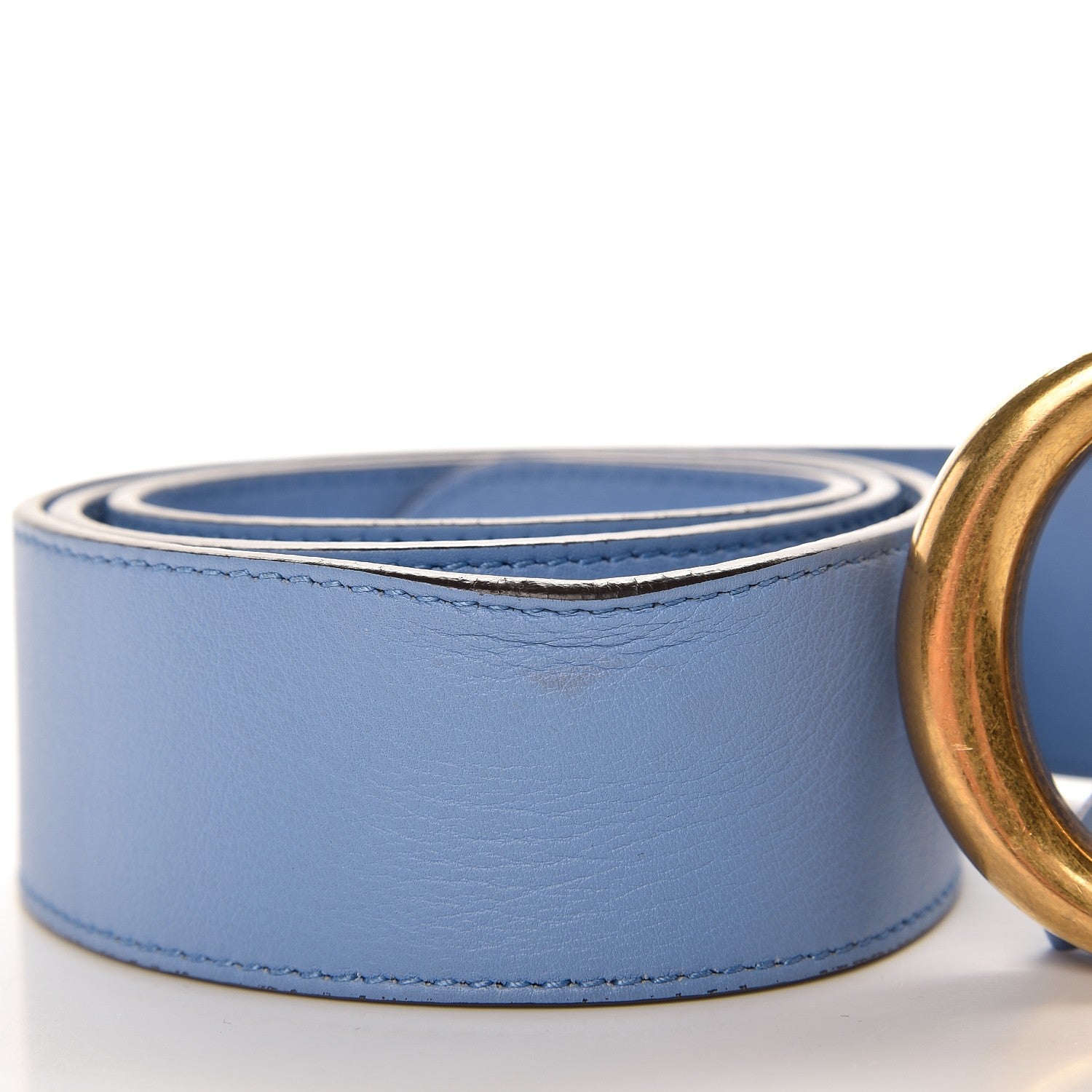 Gucci Calfskin Double G 40mm Belt 85 34 Clear Sky Blue 6 of 6